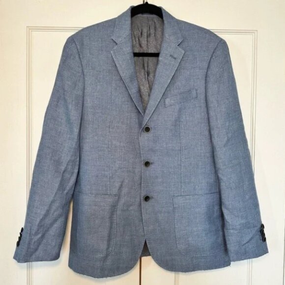 Joseph Abboud Indigo Blue Men’s Linen Sport Coat Blazer Size 38 Regular - Picture 1 of 7